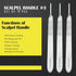 Scalpel Handle No.3 - Set of 3 Pcs Stainless Steel Crafting Handle No.3 Ideal for Wood Art, Card Making, Grafting, Sculpting and Dermaplaning