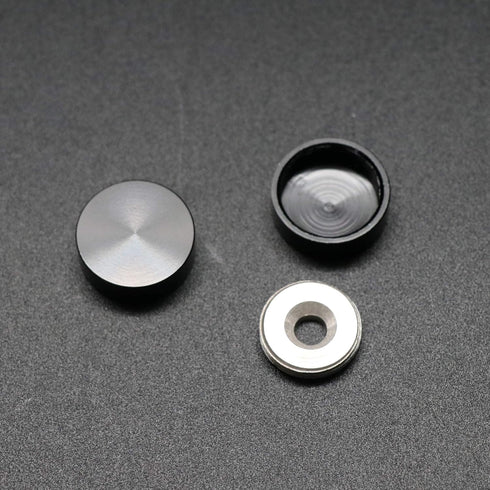 Mirror Screws, Aluminum Cap Decorative Nails for Sign Advertising Hardware, Black, F0.6, 4 Pack