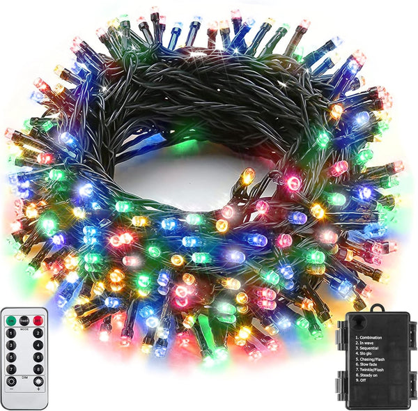 Battery String Lights Outdoor 33Ft 100 LED Fairy Lights for Indoor Outdoor