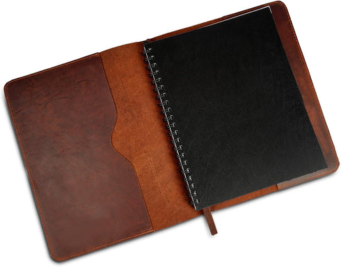 Heavy Duty Full Grain Leather Journal Cover, Refillable Cahier XXL, Handmade Leather Journal Cover - Brown