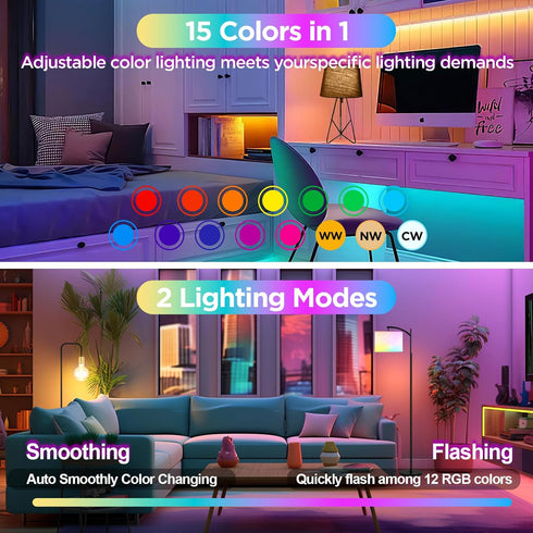 Yochoice 2-Pack E12 Bulb Dimmable Bulb 15 3 Bulb Rechargeable Battery Operated Light with Remote, LED with Colors