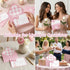 xieketn 36 Pcs Pink Thank You Cards with Envelopes Stickers, Coquette Bow Baby Shower Thank You Cards, Watercolor Cards