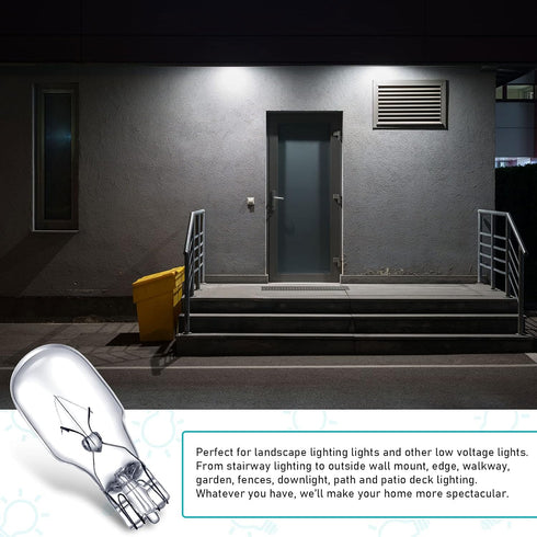 Riakrum T5 Landscape Light Bulbs, 12 Volt 4 Watt Low Voltage Bulbs for Outdoor Garden Deck Yard Landscape Lamp (10