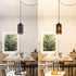 Industrial Black Plug in Pendant Light Vintage Mini Black Gold Hanging Lighting Rustic Hollow-Carved Cylinder Plug
