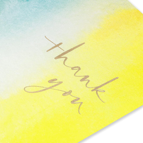 Abstract Watercolor Thank You Card - Blank Inside for Personal Messages