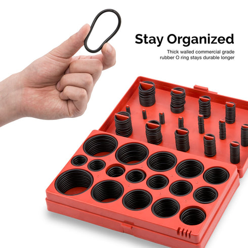 NEIKO 50444A Rubber O-Ring Assortment Kit, 32 Metric Sizes, Buna-N Gasket Sealing Rings, 419-Piece