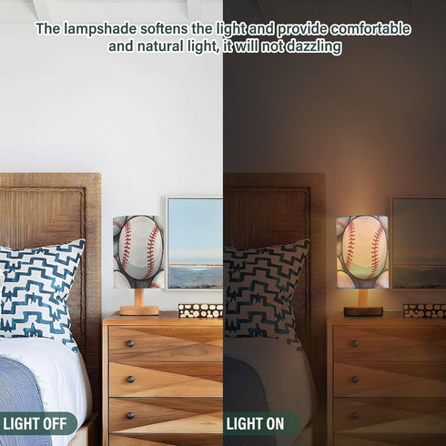 Amooorous Cartoon Sport Baseball End Table Lamps Baby Night Light for Indoor Lamp for Boys with Shade lamparas mesa de