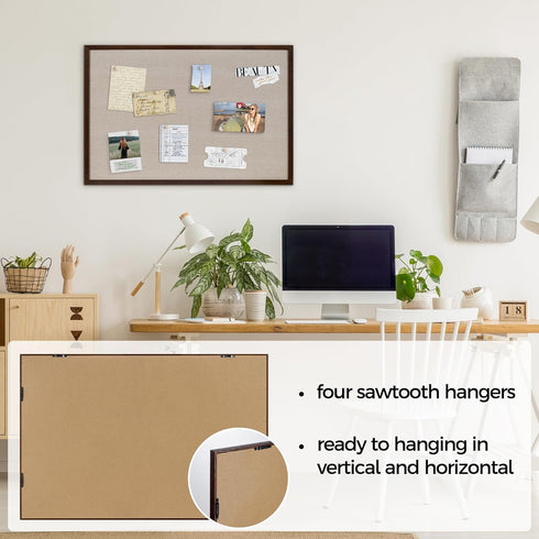 Fun Memories Cork Board Bulletin Board for Office, 20" x 30" Oak Wooden Framed Corkboard for Home & Office