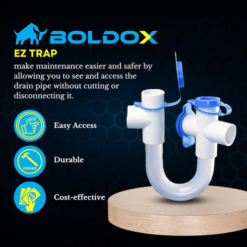 Condensate Trap 3/4 PVC P Trap HVAC with Clear Tubing to Spot Dirt & Debris for HVAC Systems