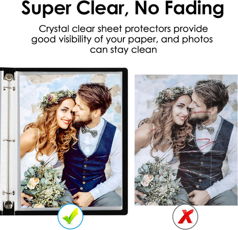 KTRIO 500 Pack Clear Sheet Protectors 8.5 x 11 inch for 3 Ring Binder, Top Loading Plastic Sleeves, Letter Size