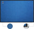 JILoffice Cork Linen Bulletin Board 36 X 24 Inch (Blue), Black Aluminum Frame Wall Mounted Memo Pin Board for Office