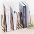 CAXXA 10 Slots Triangle Bookshelf - Black Metal Wire File Sorter Magazine Holder Document Holder