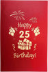 iGifts And Cards 3D Pop Up Greeting Card - Happy 25th Birthday, Unique Gift for Husband, Wife, Best Friend,