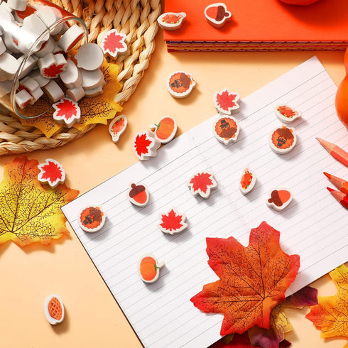 Thanksgiving Mini Acorn Erasers Bulk, Cute Fall Favor Stationery for Classroom Gifts (120 Pcs)