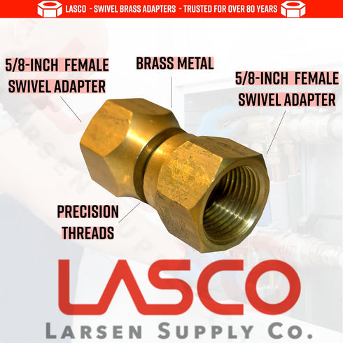 LASCO 17-5957 5/8-Inch Female Flare Swivel Brass Adapter