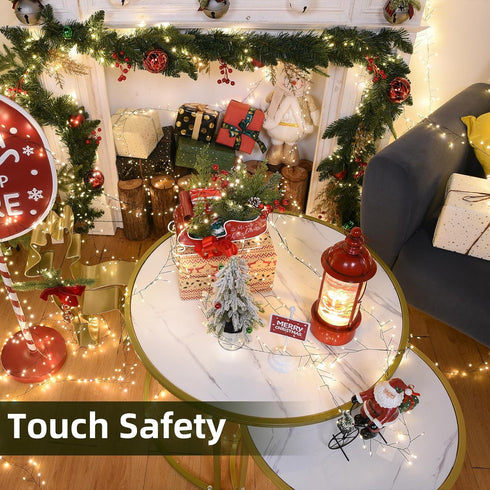 32.8Ft 500LED Fairy Lights Plug in Warm Christmas Wreath Twinkle Lights with Timer Waterproof Remote Firecracker