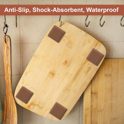 Penitue 8pcs Anti-Slip Cutting Board Pad, Adhesive Silicone Feet Shock-Absorbent & Noise Reducing Waterproof Non Skid