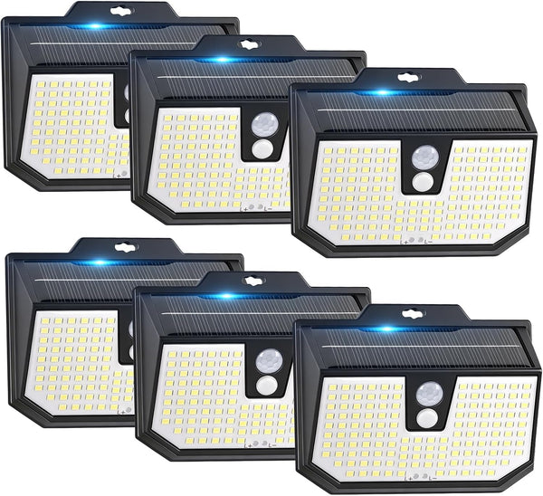 Brightever Motion Sensor Solar Lights Outdoor Waterproof, 6 Packs Super Bright Solar
