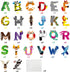 BeYumi 52Pcs Animal Alphabet Cutouts ABC Letters, Educational Materials for Back to School, Preschool Classroom
