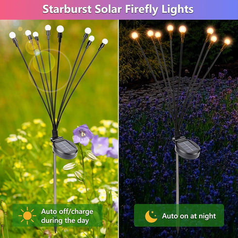 4 Pack 32 2 BrizLabs Solar Garden Lights, LED Solar Powered Firefly Lights, Modes Swaying Light, Waterproof Globe