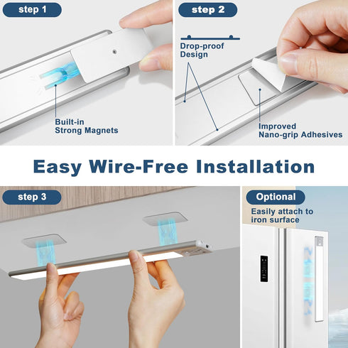 10inch 40 Closet 1800mah (2 Pack) BLS Under Cabinet Lights, LED Lights, Motion Sensor Light Indoor, Battery Operated
