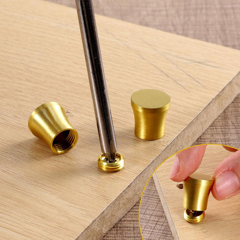 Fibraze 4 0.59 Inch Pcs Brass Cutting Board Feet, Feet for Cutting Board with Screws and Washers Gold Furniture Legs