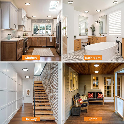 1PACK 3000K-4000K-6500K 100W 15W 1500Lm 7.5 Inch Closet LED Flush Mount Ceiling Light Fixture, & Equivalent Modern