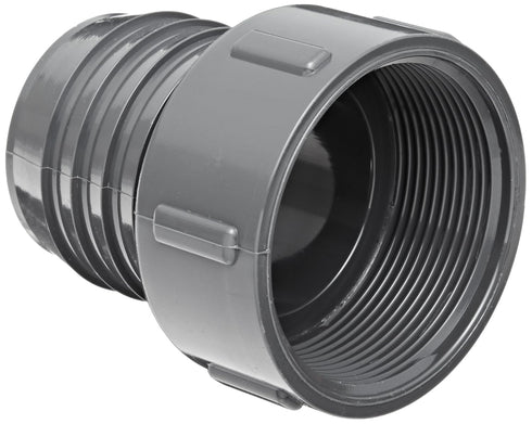 Spears 1435 Series PVC Tube Fitting, Adapter, Schedule 40, Gray, 1" Barbed x NPT Female