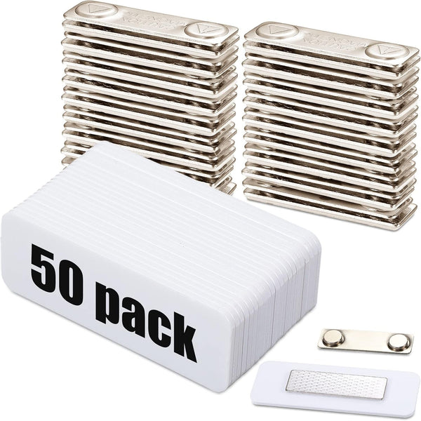 Henoyso 50 Sets 1 x 3 Inch Magnetic Name Tags Blank Magnetic