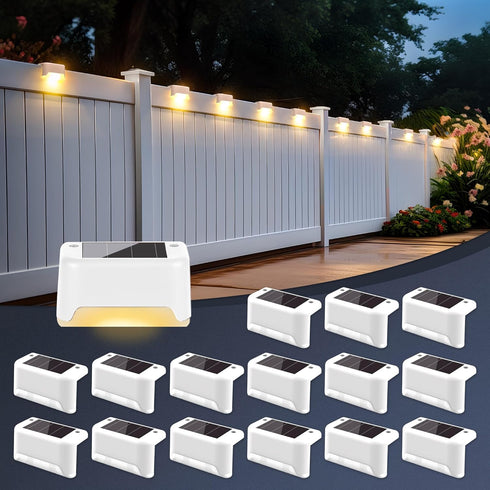 SOLPEX Solar Fence Lights Outdoor 16 Pack, Solar Step Lights Waterproof Led