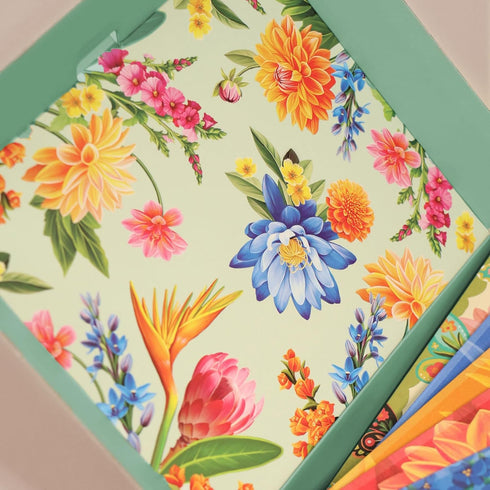 Set 5 6 Inch 3D Pack 5 Freshcut Paper Pop Up Cards, of Thank You Mini Bouquets with Matching Card, Popup Forever