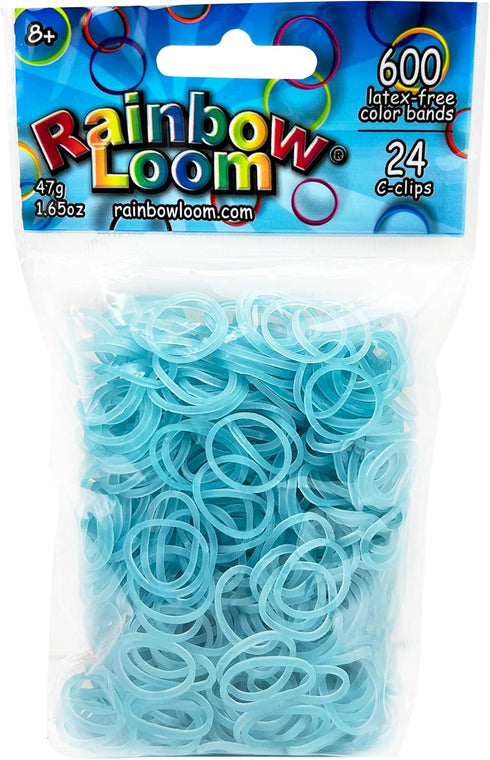 Rainbow Loom Glow Blue Rubber Bands with 24 C-Clips