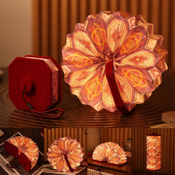 Generic Vintage Accordion Lamp - Touch Control 3 Color Changing, Soft Flannelette Cover