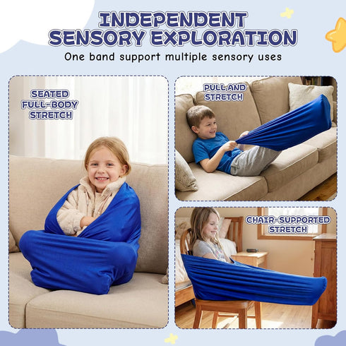 JXM Stretchy Resistance Band for Kids Sensory Play Elastic Sensory Band for Autism, ADHD & Sensory Processing Needs