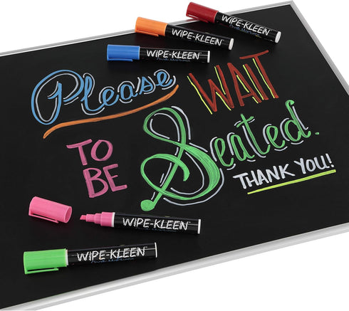 Wipe-Kleen Liquid Chalk Markers Neon Color - Set of 8 for Bistro Signs, Blackboard, Whiteboard & Glass