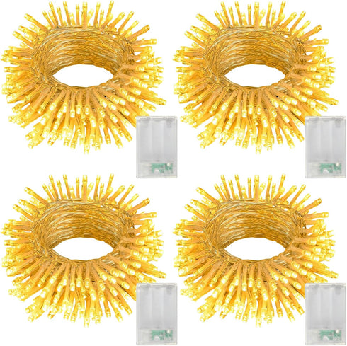 4 Pack LED String Lights, 13.2Ft 40 LED Battery Operated Fairy Lights for Garden Wedding Party Decor (Warm White)