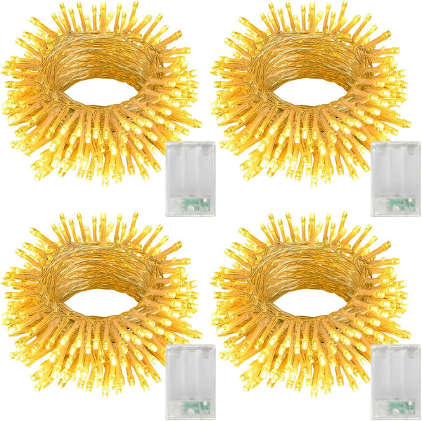 4 Pack LED String Lights, 13.2Ft 40 LED Battery Operated Fairy Lights for Garden Wedding Party Decor (Warm White)