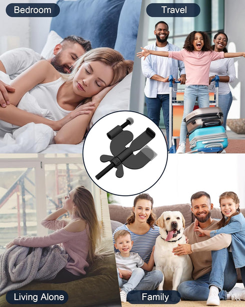 Upgraded Portable Door Lock Home Security Hotel Door Locks for Travelers with Protective Silicone Caps, Travel Lock