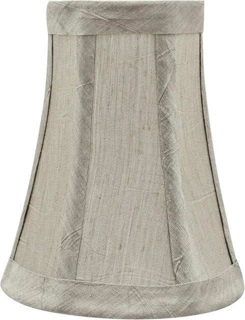 Aspen Creative 30245-2A, 2-1/2" 4" 5" Set 2 Bell Clip-On Chandelier Lamp Shade, Silver-Grey, Top x Bottom x Slant
