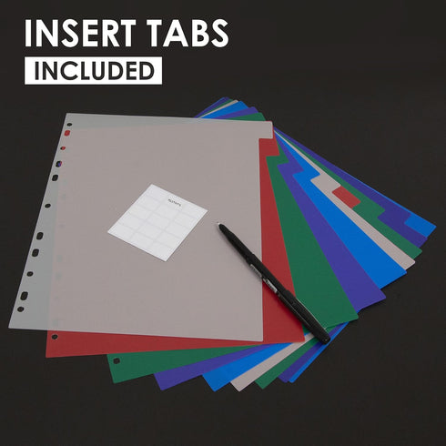 BAZIC Binder Dividers with 10 Color Tabs, 8.5" x 11", Plastic Index Divider with Tab for 3 Ring Binders, 10/Pack