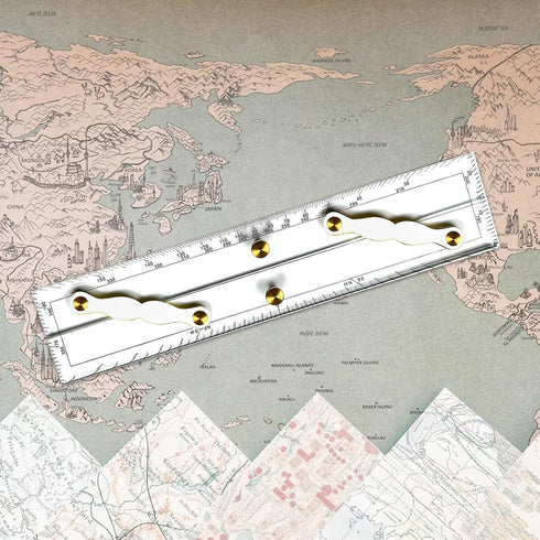 Generic 12" Marine Navigation Parallel Ruler - Parallel Ruler for BoatClear Acrylic