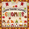 Whaline 66 Pcs Fall Bulletin Board Kit, Happy Thanksgiving Set with Gnome Maple Leaves Decoration for Classroom Decor
