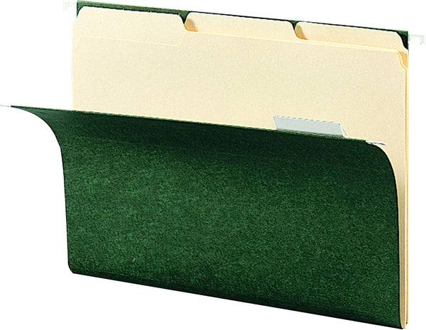 Smead Hanging File Folder Kit, Letter Size, 24 Hanging and 24 Top Tab File Folders, Standard Green and Manila (92007)