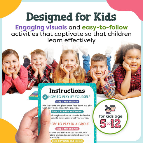 Mindfulness Cards for Kids - Social Emotional Learning Tools, Coping Skills, Self-Regulation Flash Cards, Therapy