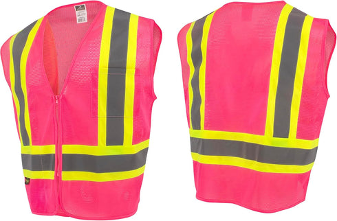 Radians SV22-1 Economy Type O Class 1 Safety Vest, Pink Mesh Size 4X-Large, 1 Each