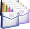 Plastic File Folders, 6 Pack Expanding Document Folder, Waterproof Plastic Envelope Folders, Large Transparent Pouch