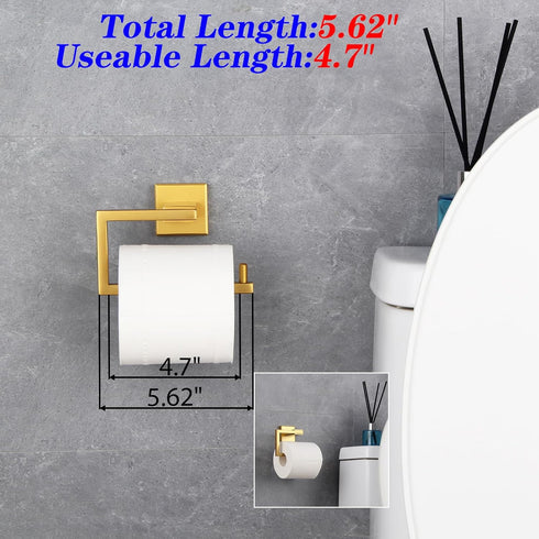 JG1905-BE GERZWY Gold Stainless Steel Toilet Paper Holder Paper Towel Dispenser Tissue Roll Hanger Wall Mounted