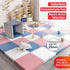 BK&MF 12" Room,White+blue,16PCS Interlocking Foam Floor Tiles, Thickened Baby Crawling Mat, Non-Slip Shock Absorbent