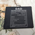 Dad Nutritional Facts Mouse Pad, Funny Gag Gift for Men, Birthday, New Daddy, Papa, 9.5 x 7.8 Inches