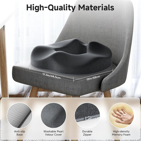AUNMAS Donut Seat Cushion, Memory Foam Chair Sitting Pad with U Shape Portable Chair Pillow for Home Office Airplane